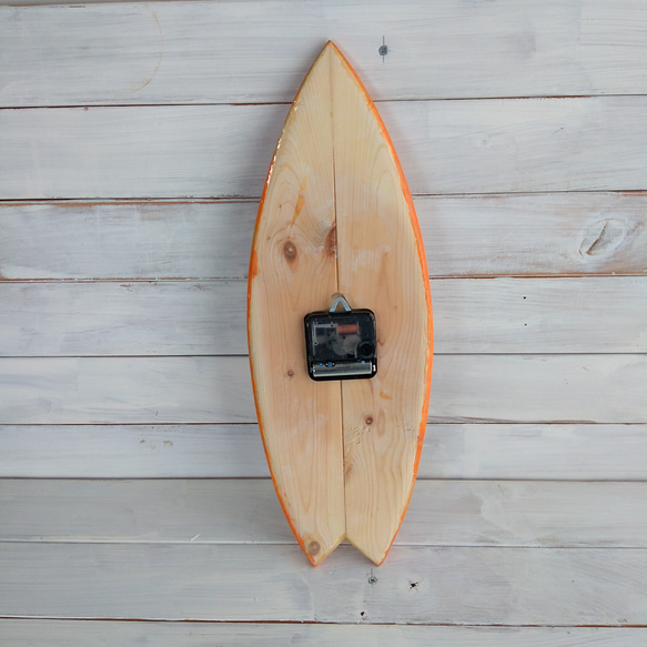 SURFBOARD Clock　スワローテール　オレンジ 15枚目の画像