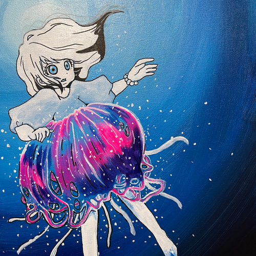 アート 【ソシ美@海月】 絵 現代アート 絵画 Art イラスト 海月