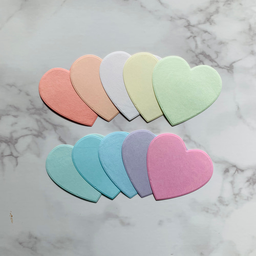 10色 20枚入り ハート メッセージカード ミニサイズ パステルカラー