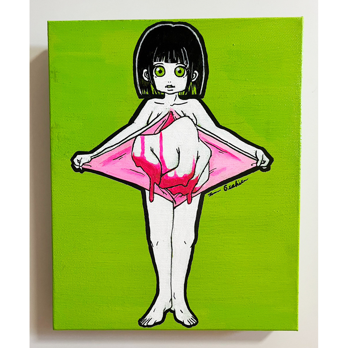 アート　【ソシ美@痛み】　現代アート　イラスト　絵画　絵　イラスト　Art アクリル画　インテリア