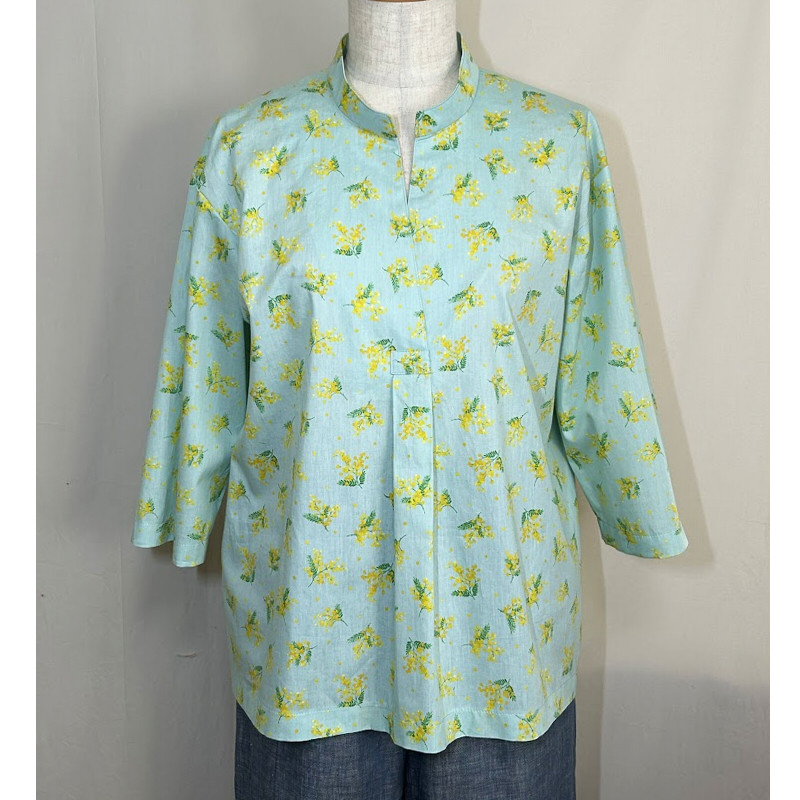ミモザ柄のブラウス＊12号サイズ【春色新作2024】