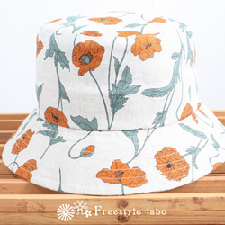 リボンセット*ナチュラルリネンの花柄ハット　ナチュラル　春夏　帽子　紫外線対策　ファッション　おでかけ　アウトドア 10枚目の画像