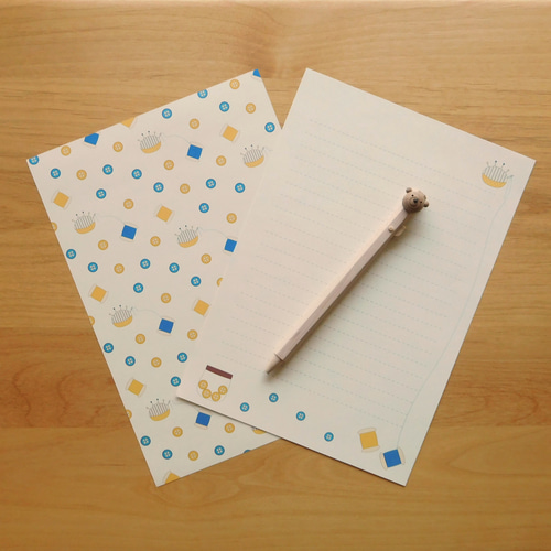 たっぷり書けるソーイング柄レターセット A5便箋 洋形2封筒