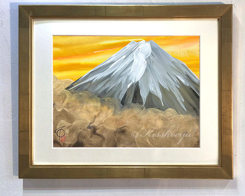 霊峰金雲白富士」 ☆開業祝いや応接間にオススメ☆ 手描き原画 絵画