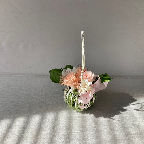 限定1点 音符の花カゴ プリザーブドフラワー gardenia6 通販 17295088