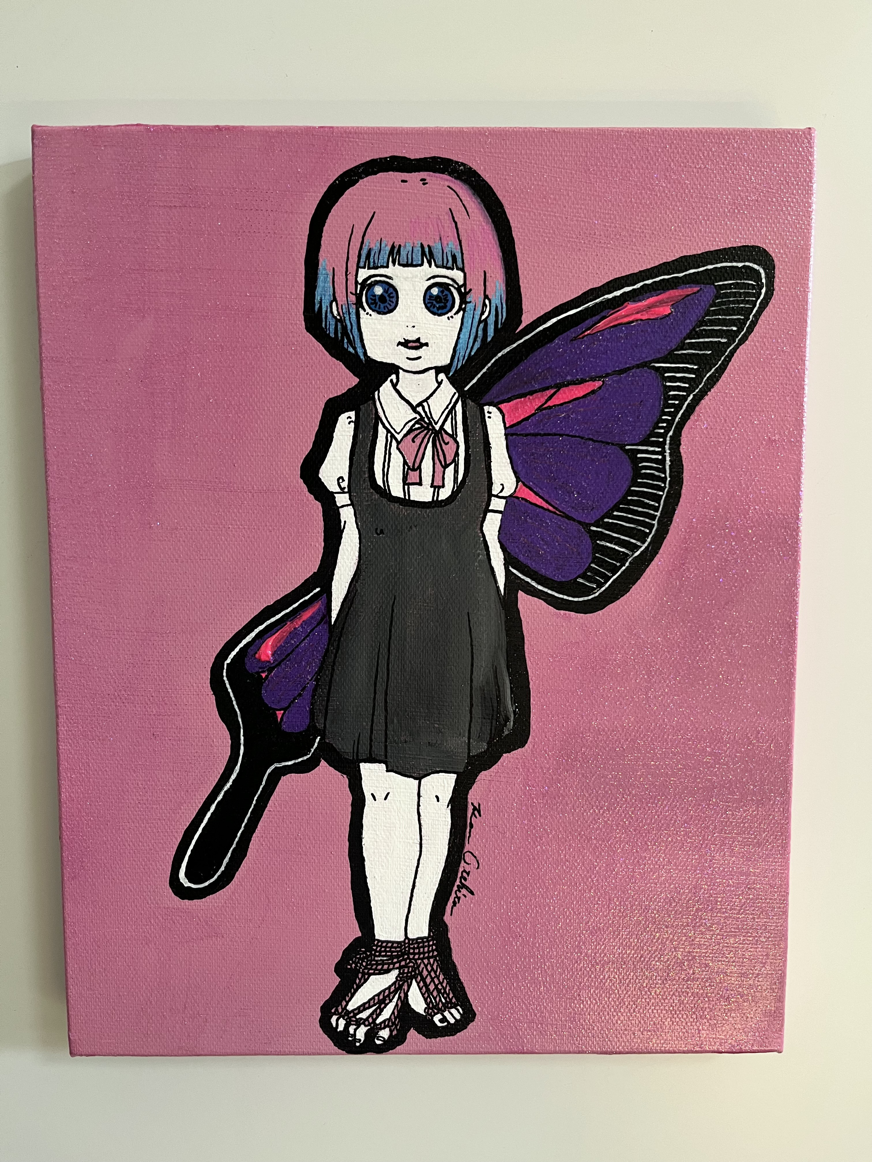 アート　【ソシ美@縛り】　現代アート　イラスト　絵　絵画　アクリル画　インテリア　Art