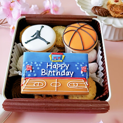 バスケットボールクッキー缶 3枚目の画像