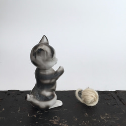 ねこの置きもの cat figure 陶器のねこ　動物　cats イギリスアンティーク　ギフト　プレゼント 3枚目の画像