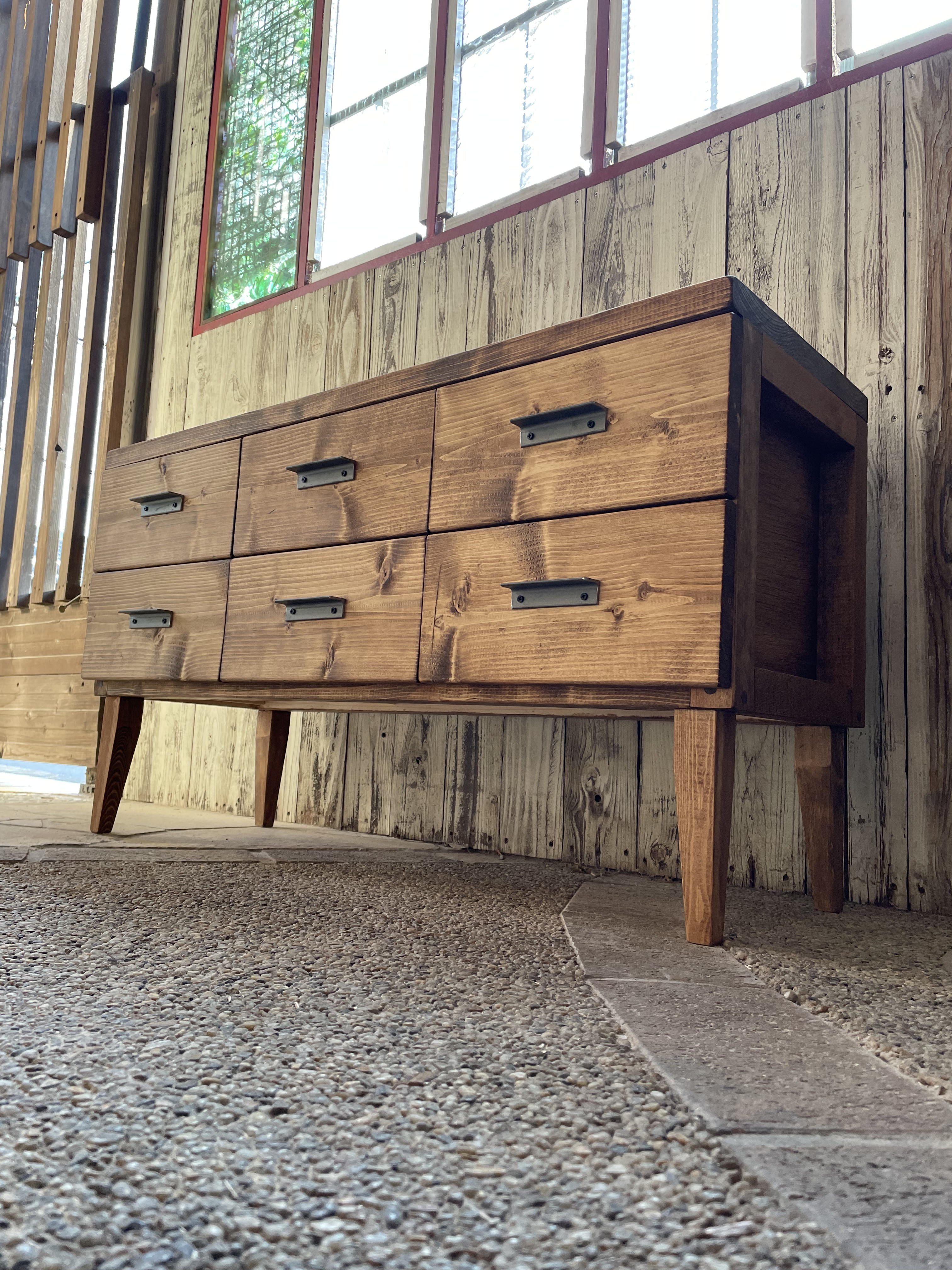6drawer,オリジナル,チェスト,ローボード.北欧,アイアン取手,無垢,オイル仕上げ.カフェ風