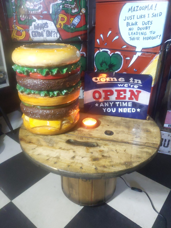 アメリカンダイナー ハンバーガー オーナメント ハンバーガー屋 オープン看板 アメリカンダイナー ハンバーガー オーナメント ハンバーガー屋