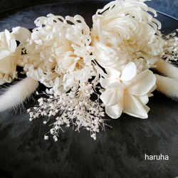 卒業式ドライフラワー髪飾りプリザーブドフラワーヘッドコサージュ 袴 白無垢 結婚式 和装 3枚目の画像