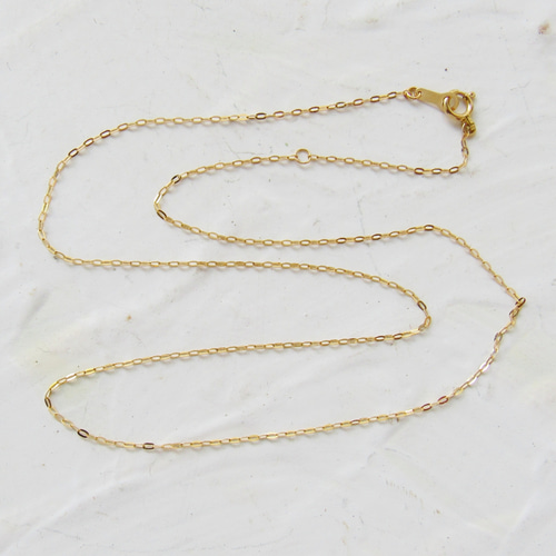 K18 ネックレス 刻印 小豆 チェーン 40センチ ゴールド