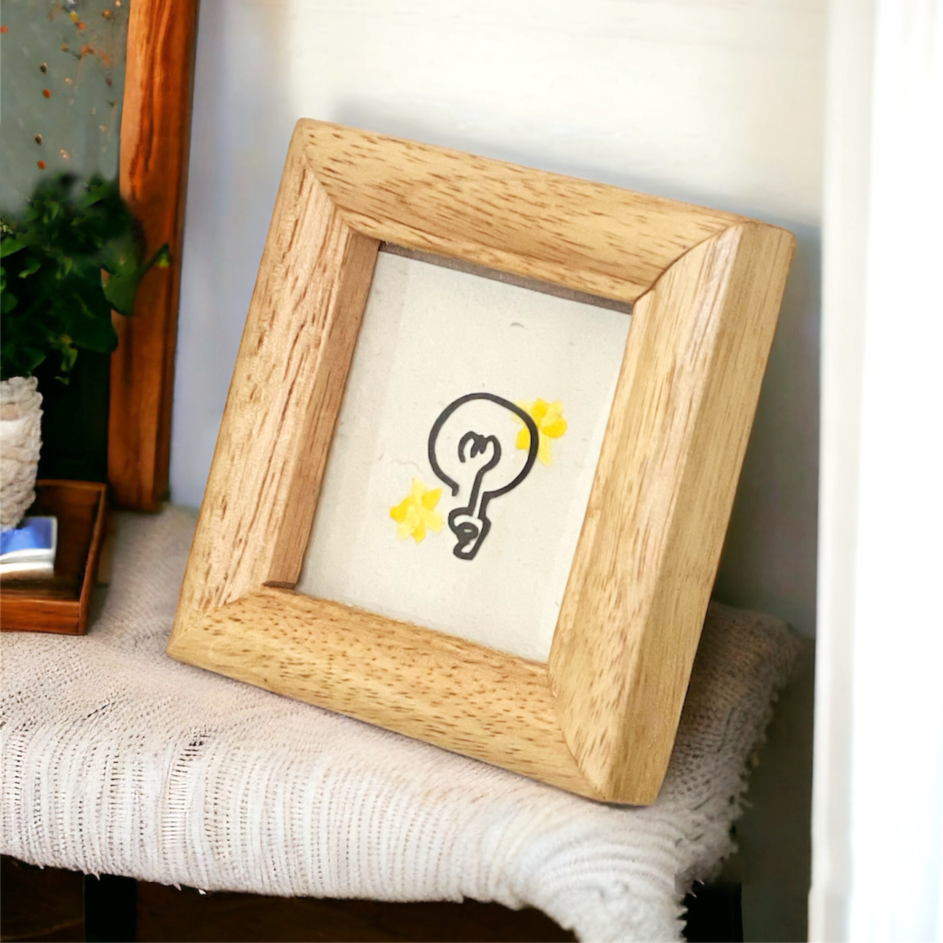 切り絵×ちぎり絵】mini -電球- ミニアート 送料無料 シンプル