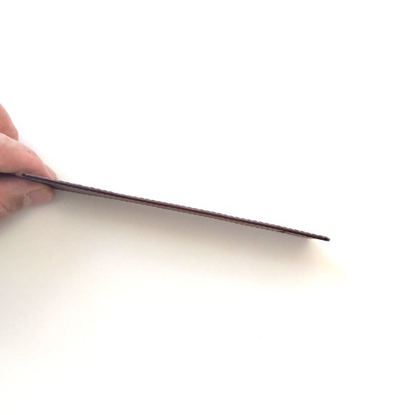 極薄革のペンシース　ダークブラウン　マヤベリーversion　本革　１本用 6枚目の画像
