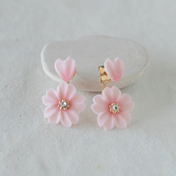 櫻花花瓣 軟陶耳環 / 耳針 / 耳夾 第2張的照片