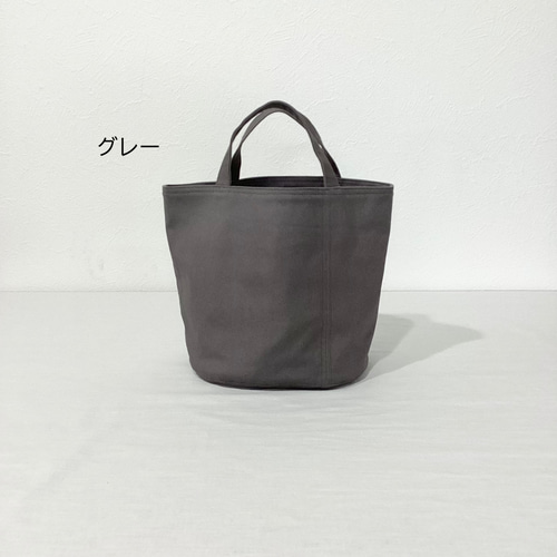 11号帆布>シンプルなバケツバッグ＊オリーブ＊ネイビー