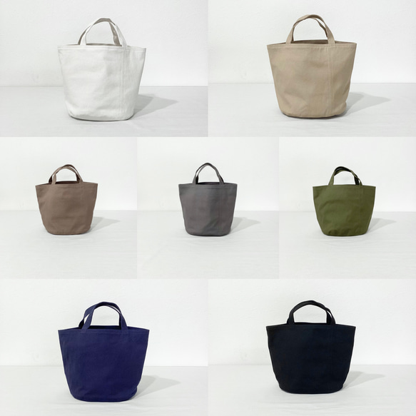 ハンドメイド、トートバック、帆布、オーバル、バケツ型、 ハンドメイド】帆布バケツトートバッグ×革持ち手オーダー専用