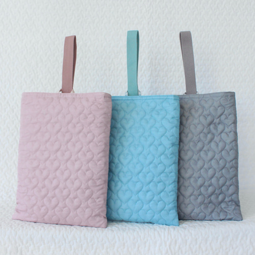 ♡ハートキルト シューズケース♡入園入学 上履き入れ ハート サブ