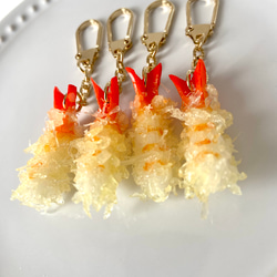 ミニサイズ！　海老天　キーホルダー　食品サンプル　フェイクフード　個性的　ミニチュア　揚げ物　海老　天ぷら 2枚目の画像