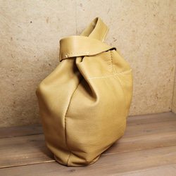 【総手縫い】JAPANESE KNOT BAG ノットバッグ くたっとした 本革 ソフト 巾着 ポーチ セカンドバッグ 7枚目の画像