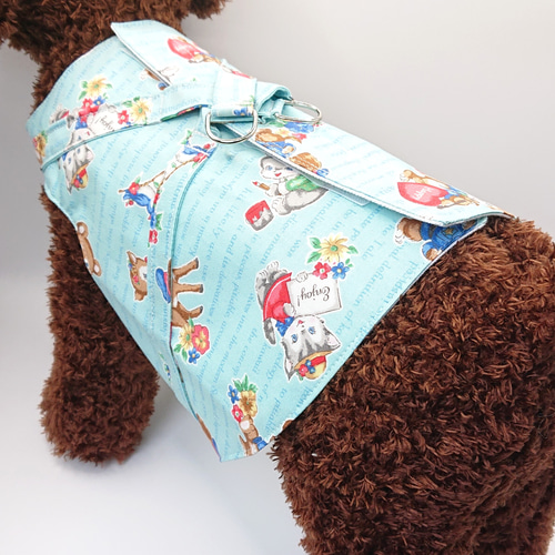 参考のワンコ服 full of vigor 犬 服 レイヤード風 ボタニカル パンツ つなぎ