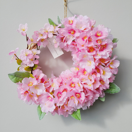 2024年春 ピュアピンクサクラいっぱいFLOWERリース 玄関リース  