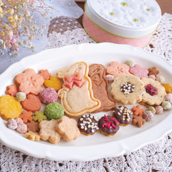 【オーガニック＆グルテンフリー＆ヴィーガン】お花とねこの米粉クッキー缶 4枚目の画像