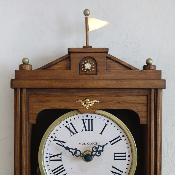 【送料無料】OLD FASHIONED #029 レトロで小さめの掛け時計　インテリア ノスタルジック アンティーク風 4枚目の画像