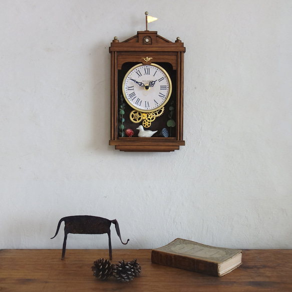 【送料無料】OLD FASHIONED #029 レトロで小さめの掛け時計　インテリア ノスタルジック アンティーク風 8枚目の画像