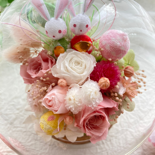 プリザーブドフラワー ガラスドーム ミニ ギフト 友だち 誕生日