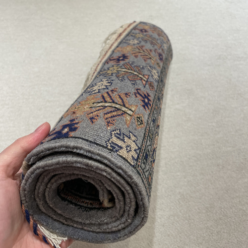 ハンドメイド トルクメン絨毯 ラグ 手織り 60x96cm トライバル