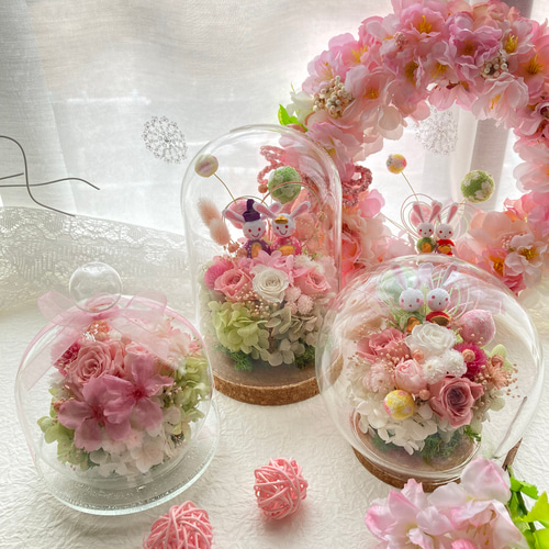 ご予約✦お祭りうさぎ✦夜店で待ち合わせ…ブリザーブドアレンジ