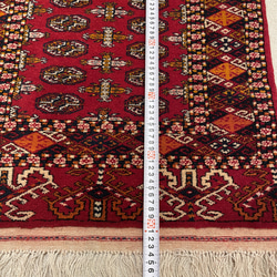 ハンドメイド　トルクメン絨毯　ラグ　手織り トライバルラグ 58x94cm トルクメニスタン製 16枚目の画像