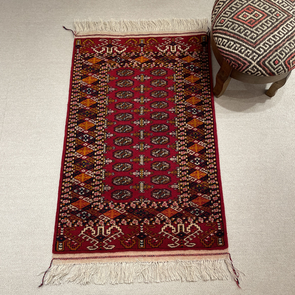 新品未使用】ペルシャ産 トルクメン絨毯 ハーフ&ハーフ ペルシャ