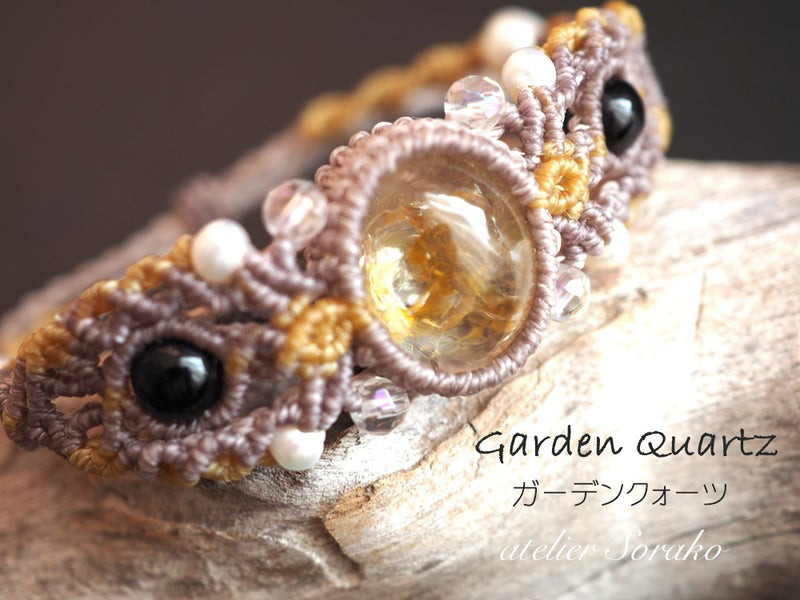 マクラメ編みブレスレット・ガーデンクォーツ