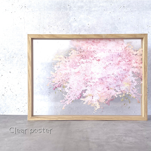 桜 - 透明ポスター〈A4／A3・重ねて楽しむインテリアアート〉｜草花で