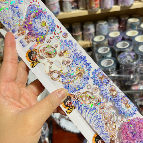海外PETテープ 切り売り 蒸汽大菊/百鬼和風 花 女の子 人物 海外