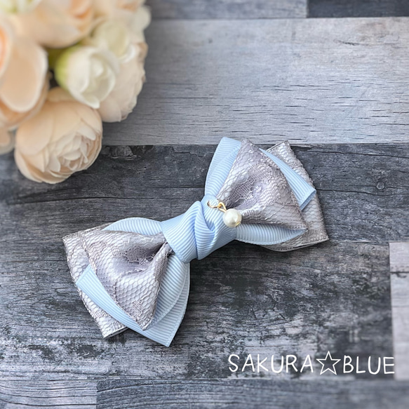 レースサテンリボン×グログランリボンのヘアアクセ •*¨*•.¸¸☆*・ﾟ  