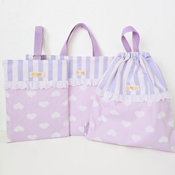 3点set ハートキルティング　オーダー　レッスンバッグ　上履き袋　体操服袋 送料無料☆入学・入園3点セット☆ハートキルティング☆レッスン