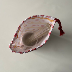 【受注製作】デザイナーズファブリックのコップ袋　サイズ（大）cake柄、yamanami柄 6枚目の画像