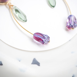 景泰藍鬱金香耳環～紫色×紫紅色～ 第3張的照片