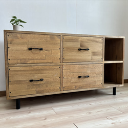 na233. 2WAY 3段キャビネット ナチュラル 扉 収納 キャビネット 木製