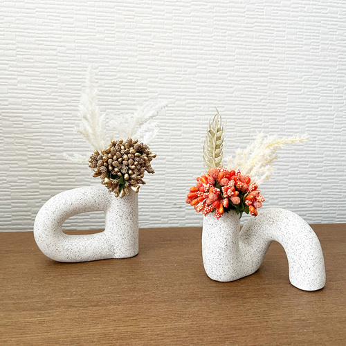 アーティフィシャルフラワー（黄カラー）＆ フィリッピ　コラボ　フラワーベース 各1点限定販売☆韓国風フラワーベース&アーティフィシャル