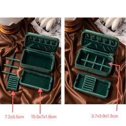 高級感の翡翠緑 アクセサリーケース イヤリング収納 大容量 間仕切り付き ヴィンテージ 全6色 13枚目の画像