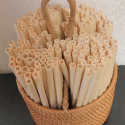 【Bigセール】100本　自然な竹ストローオーガニック 1枚目の画像