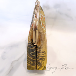 新作！ブラックゴールド♡情緒漂う華輪模様♡高級西陣織帯バッグ　パーティーバッグ　帯リメイク　フォーマルバッグ　 5枚目の画像