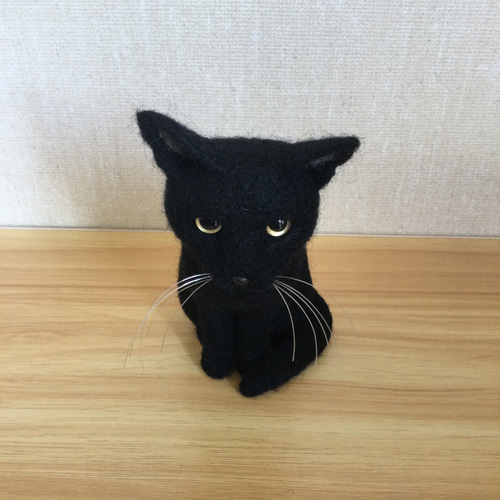 羊毛フェルト 黒猫 羊毛フェルト masapan 通販 17297431｜Creema