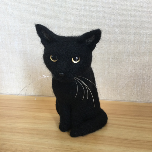羊毛フェルト 黒猫 羊毛フェルト masapan 通販 17297431｜Creema