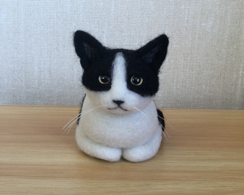 羊毛フェルト 猫 茶白 羊毛フェルト masapan 通販 18049321