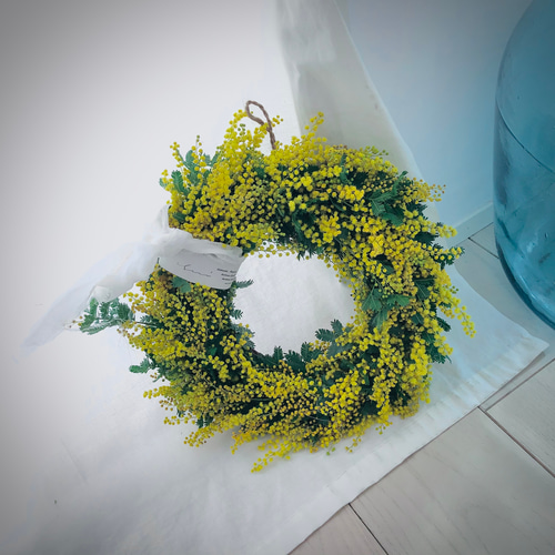 ミモザ満開！】〜ミモザリース～全面タイプ 約19〜22cm ドライフラワー  